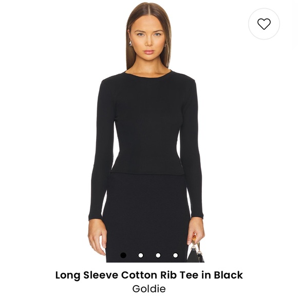 Goldie Tops - Long Sleeve Cotton Rib Tee in Black